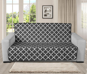 Dark Gray and White Quatrefoil Furniture Slipcover Protectors