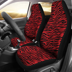 Red and Black Tiger Striped Car Seat Covers