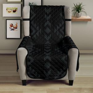 Black With Gray Ethnic Tribal Pattern Armchair Slipcover Protector For Up To 23" Seat Width
