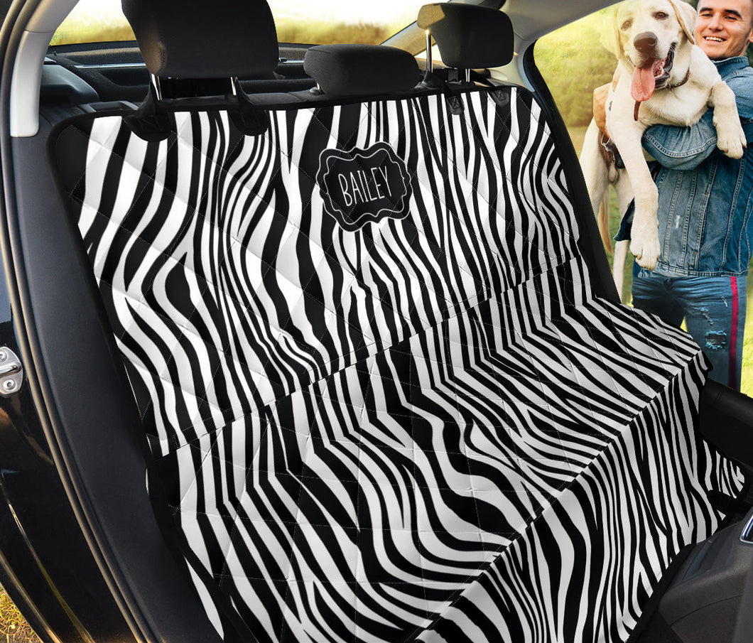 Bailey Zebra Black and White Back Bench Seat Cover For Pets