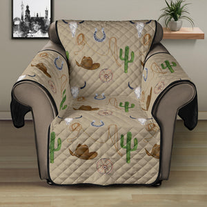 Cowboy Western Furniture Slipcover in Light Brown With Pattern