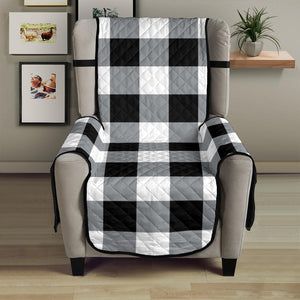 Buffalo Check Armchair Slipcover Protectors In Black, White and Gray For 23" Seat Width Chairs