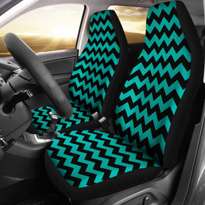 Teal and Black Chevron Car Seat Covers Set