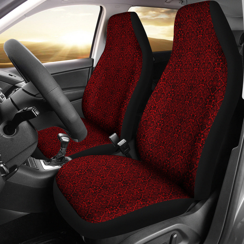 Red and Black Crossbones Pattern Car Seat Covers