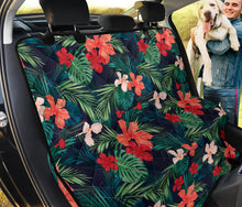 Load image into Gallery viewer, Tropical Flowers in Red and Coral Colored Pattern Pet Back Bench Seat Cover

