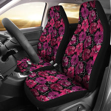 Load image into Gallery viewer, Black Pink Purple Floral Pattern Car Seat Covers Tropical Flowers
