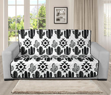 Load image into Gallery viewer, Black and White Boho Cactus Tribal Pattern Futon Slipcover Protector For Up To 70
