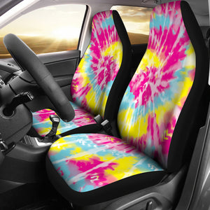 Tie Dye Car Seat Covers Pink Yellow Blue Bright