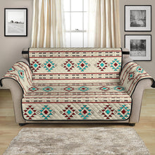 Load image into Gallery viewer, Cream, Turquoise, Red and Brown Tribal Ethnic Furniture Slipcovers
