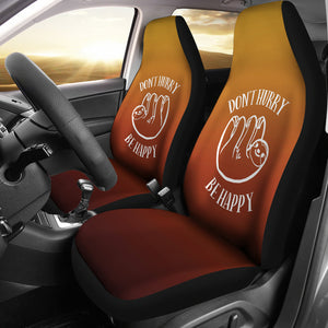 Burnt Orange Sloth Don't Hurry Be Happy Car Seat Covers