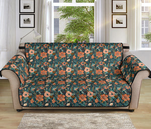 Floral Pattern Orange Peach and Teal Furniture Slipcovers