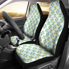 Load image into Gallery viewer, White With Green Retro Hippie Flower Pattern Car Seat Covers Set
