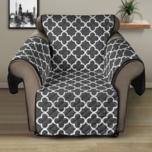 Load image into Gallery viewer, Dark Gray and White Quatrefoil Furniture Slipcover Protectors
