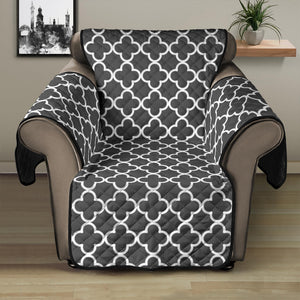 Dark Gray and White Quatrefoil Furniture Slipcover Protectors