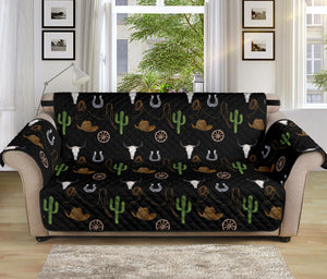 Western Cowboy Pattern on Black Furniture Slipcover Protectors