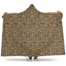 Load image into Gallery viewer, Light Leopard Hooded Blanket With Sherpa Lining

