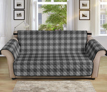 Load image into Gallery viewer, Gray Buffalo Plaid Sofa Protector Couch Cover 70&quot; Seat Width
