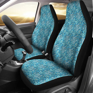Blue Paisley Pattern Car Seat Covers