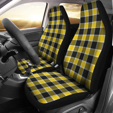 Load image into Gallery viewer, Yellow Black and White Plaid Check Car Seat Covers

