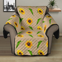 Load image into Gallery viewer, Tan With Rustic Sunflower Pattern 28&quot; Recliner Sofa Protector Slip Cover Farmhouse Decor

