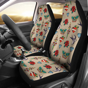 Old School Tattoo Traditional Vintage Style Car Seat Covers