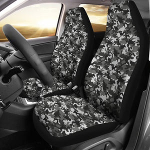 Black Gray Camouflage Car Seat Covers