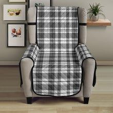 Load image into Gallery viewer, Gray and White Plaid Armchair Slipcover Protector For 23&quot; Seat Width Chairs
