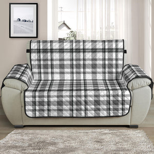 Light Gray, White and Black Plaid Tartan Furniture Slipcovers