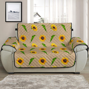 Tan With Rustic Sunflower Pattern 48" Chair and a Half Sofa Cover Couch Protector