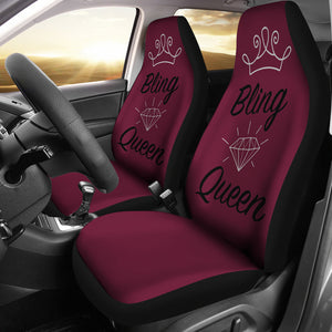 Bling Queen Cranberry Seat Covers