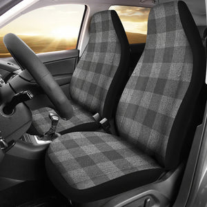 Gray Faux Denim Buffalo Plaid Car Seat Covers Seat Protectors