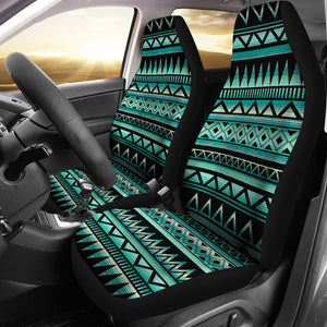 Teal and Black Tribal Pattern Abstract Car Seat Covers