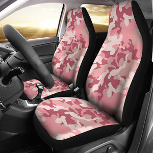 Blush Pink and Rose Camouflage Car Seat Covers Set Camo Seat Protectors