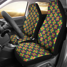Load image into Gallery viewer, Dark Green With Colorful Retro Flowers Car Seat Covers
