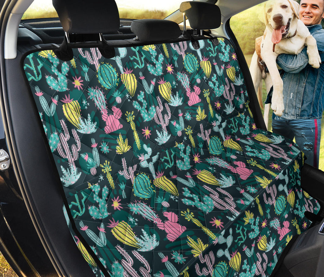 Colorful Cactus Pattern Back Seat Cover For Pets