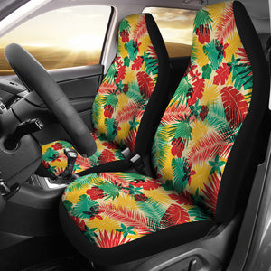 Tan Red Yellow and Green Tropical Island Car Seat Covers