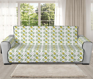 White With Small Lemon Pattern Furniture Slipcover Protectors