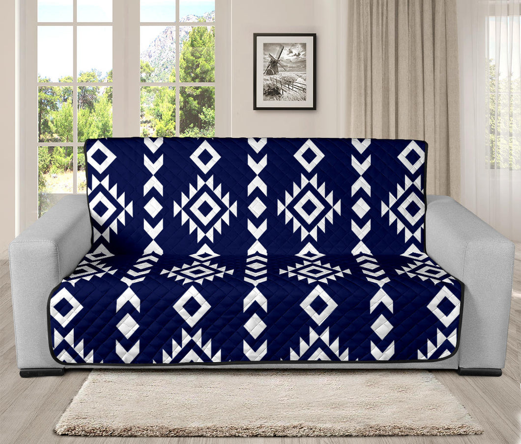 Navy Blue and White Ethnic Tribal Pattern on 70