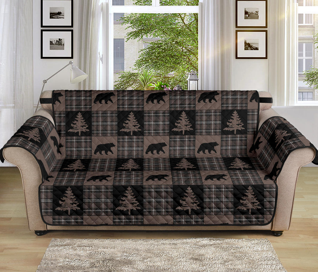 Brown and Black Plaid Lodge Style Patchwork Pattern 70