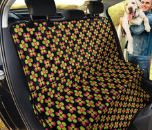 Load image into Gallery viewer, Black With Green and Pink Retro Flowers Pet Hammock Back Seat Cover For Dogs
