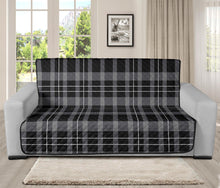 Load image into Gallery viewer, Gray, Black and White Plaid Tartan Futon Sofa Protector For Up To 70&quot; Seat Width Sleeper Couch
