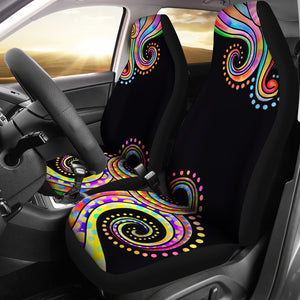 Colorful Watercolor Abstract Swirls Car Seat Covers