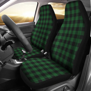 Green and Black Buffalo Plaid Car Seat Covers