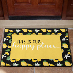 This Is Our Happy Place Lemon Pattern Welcome Mats