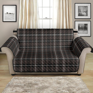 Brown, Black and White Tartan Plaid 54" Loveseat Cover Sofa Protector
