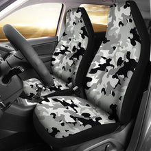 Load image into Gallery viewer, Gray, Black and White Camouflage Car Seat Covers Set Camo Pattern
