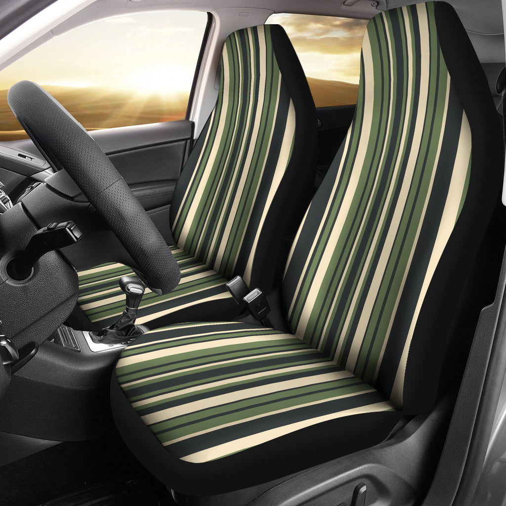 Tuscan Earth Tone Natural Colored Striped Car Seat Covers