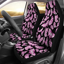 Load image into Gallery viewer, Black With Magenta and White Butterflies Car Seat Covers
