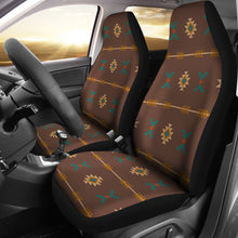 Load image into Gallery viewer, Dark Brown With Southwestern Tribal Pattern Car Seat Covers Set
