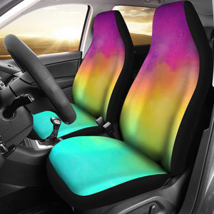 Bright Rainbow Watercolor Car Seat Covers